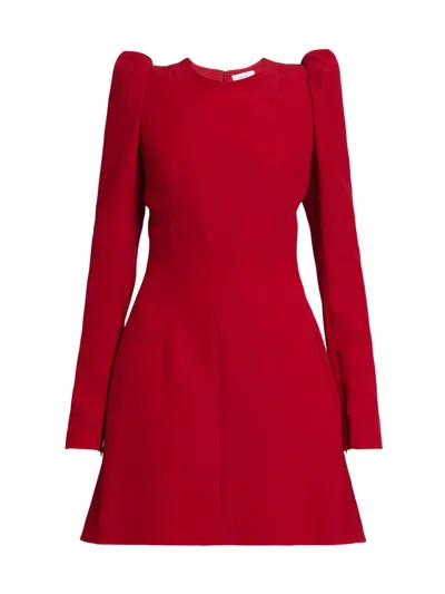 Alexander Mcqueen Women's Leaf Crepe Minidress In Red