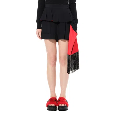 Alexander Mcqueen Women's Leaf Crepe Pants In Black/red