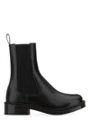 Alexander Mcqueen Black Leather Ankle Boots In Black