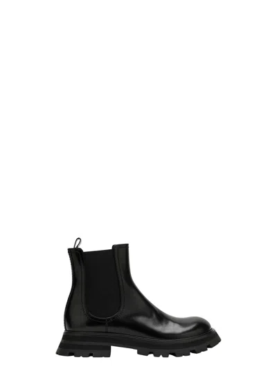 ALEXANDER MCQUEEN WOMEN'S LEATHER ANKLE BOOTS