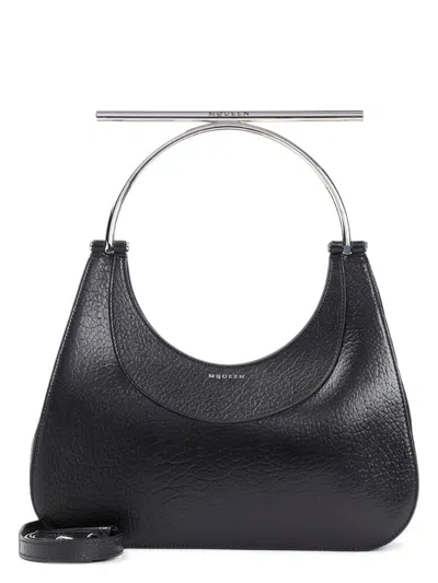 ALEXANDER MCQUEEN WOMEN'S LEATHER CROSS-BAR HANDBAG