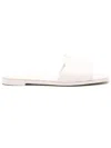 Alexander Mcqueen Alexander Mc Queen Leather Flat Sandals In Beige
