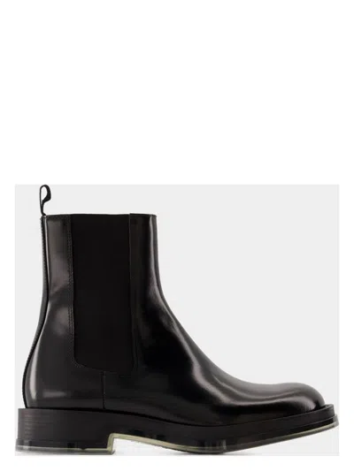 Alexander Mcqueen Women's Leather Float Ankle Boots