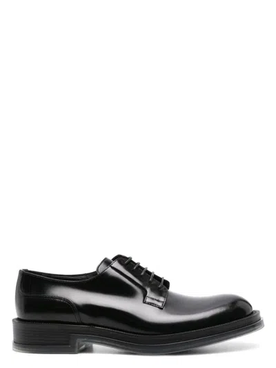 Alexander Mcqueen Women's Leather Float Lace-up Shoes In Black