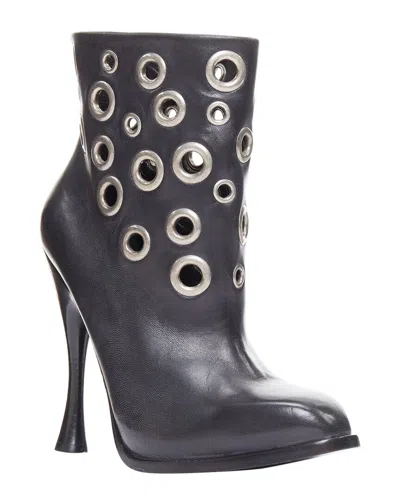 Pre-owned Alexander Mcqueen Women's Leather Grommet Studded Spool Pirate Ankle Boot (authentic Pre-loved)