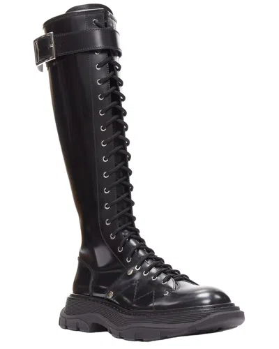 Pre-owned Alexander Mcqueen Women's Leather Knee-high Boot (authentic Pre-loved)
