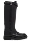 Alexander Mcqueen Countryside Zip-detailed Buckle Knee Boots In Black