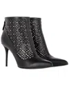 Alexander Mcqueen Women's Leather Lazer Cut Bootie (authentic Pre-loved) In Black