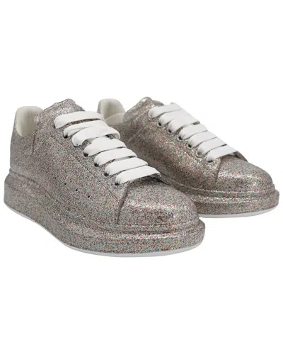 Alexander Mcqueen Women's Leather Multicolor Glitter Spray Oversized Sneaker  (authentic Pre-loved) In Gray