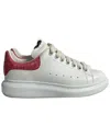 Alexander Mcqueen Women's Leather Oversize Croc-embossed Sneaker (authentic  Pre-loved) In White