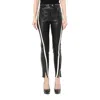 Alexander Mcqueen Women's Leather Pants In Black/ivory