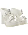 Alexander Mcqueen Boxcar Leather Sandal In White