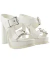 Alexander Mcqueen Boxcar Leather Sandal In White