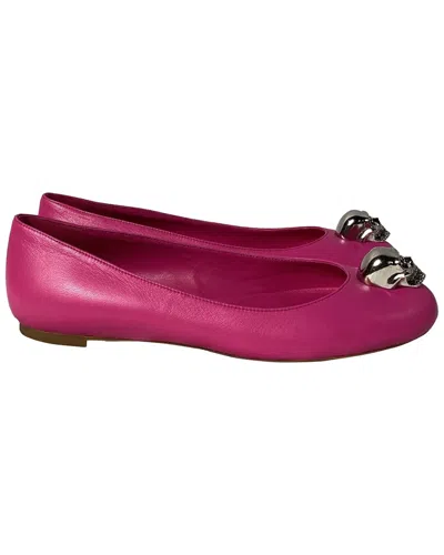 Alexander Mcqueen Women's Leather Skull City Ballet Flat (authentic Pre-loved)