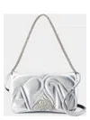 Alexander Mcqueen Small Rectangular Leather Shoulder Bag In Metallic