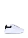 Alexander Mcqueen Black And White Low Top Sneakers With Logo Lettering On The Tongue And Contrasting Heel With Logo Le In White