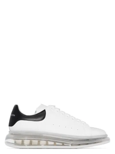 ALEXANDER MCQUEEN WOMEN'S LEATHER SNEAKERS WITH BLACK HEEL