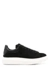 Alexander Mcqueen Women Black Leather Sneakers With Black Leather Heel
