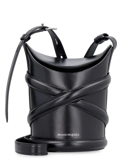 ALEXANDER MCQUEEN WOMEN'S LEATHER THE CURVE BUCKET BAG
