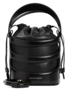 Alexander Mcqueen Black Leather The Rise Bucket Bag In Black