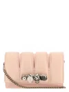 Alexander Mcqueen Leather Quilted Chain Strap Skull Clutch In Pink