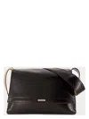 Alexander Mcqueen Black Leather The Slouch Crossbody Bag In Neutral