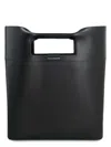 Alexander Mcqueen Black Leather The Square Bow Shopping Bag