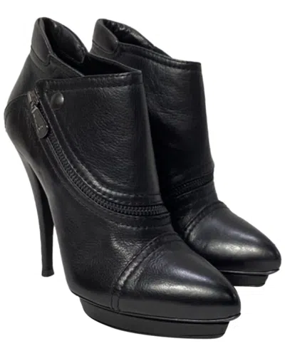 Alexander Mcqueen Women's Leather Zipped Biker Platform Bootie (authentic Pre-  Loved) In Multi
