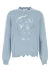 Alexander Mcqueen Light-blue Cotton Sweater
