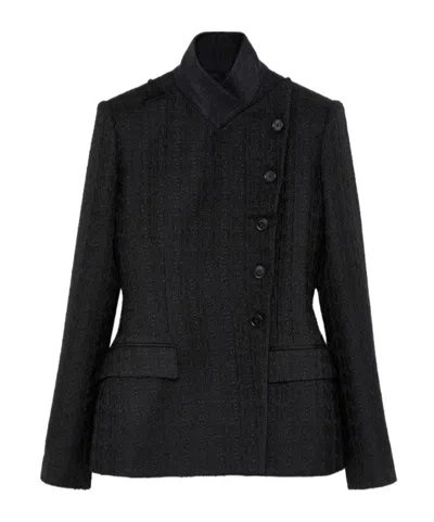 Alexander Mcqueen Women's Light Tweed Single-breasted Jacket In Black