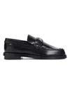 Alexander Mcqueen Brushed Leather Loafers Metal Embellishment In Black