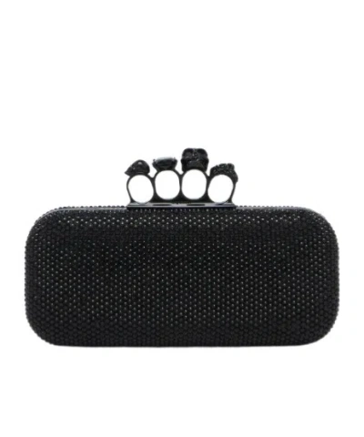Alexander Mcqueen Women's Long Knuckle Clutch In Black