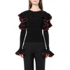 Alexander Mcqueen Women's Longsleeve Knitwear In Black/red