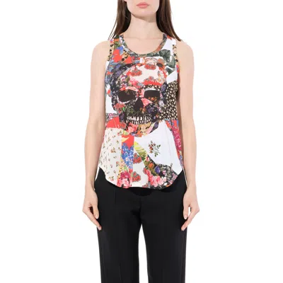 Alexander Mcqueen Women's Maglietta Skull T-shirt In Multicolor