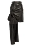 Alexander Mcqueen Bow-detailed Asymmetric Leather Skirt In Black