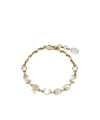 Alexander Mcqueen Logo Lettering Crystal Embellished Bracelet