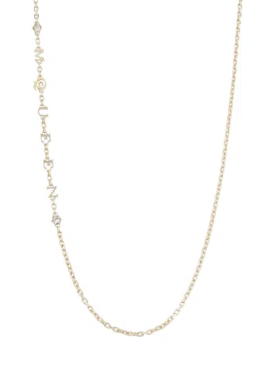 Alexander Mcqueen Women's "mcqueen" Goldtone & Glass Crystal Logo Chain Necklace