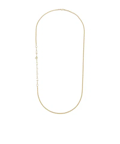 ALEXANDER MCQUEEN ALEXANDER MCQUEEN LOGO LETTERING CHAINED EMBELLISHED NECKLACE