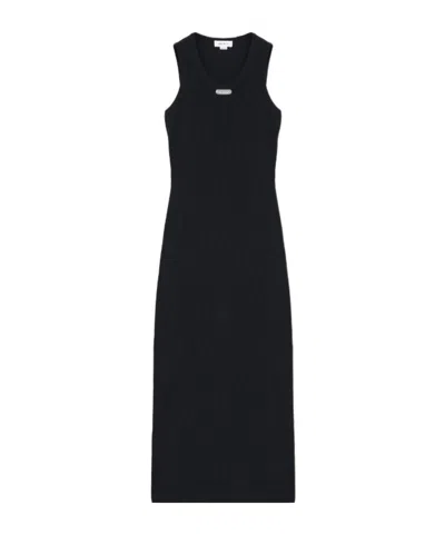 ALEXANDER MCQUEEN ALEXANDER MCQUEEN RIBBED BODYCON SLEEVELESS MIDI DRESS