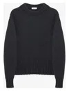 Alexander Mcqueen Melange Dark Grey Stretch Wool Blend Sweater