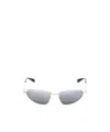 Alexander Mcqueen Women's Metal T-bar Soft Cat-eye Sunglasses In Silver In Silver