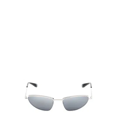Alexander Mcqueen Women's Metal T-bar Soft Cat-eye Sunglasses In Silver