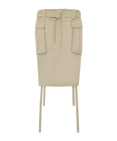 Alexander Mcqueen Women's Midi Cargo Skirt In Beige In Nude