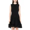 Alexander Mcqueen Women's Mini Denim Dress In Black