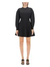 Alexander Mcqueen Paneled Wool-blend Mini Dress In Black