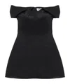 Alexander Mcqueen Off-the-shoulder Satin Crepe De Chine Mini Dress In Black
