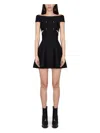 Alexander Mcqueen Alexander Mc Queen Mini Dress With Bare Shoulders In Black