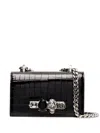 Alexander Mcqueen Mini Jewelled Satchel In Black