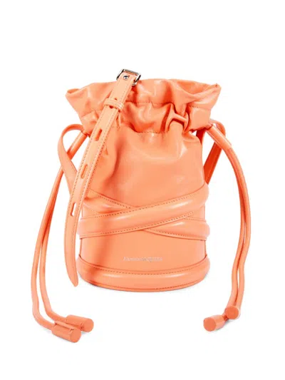Alexander Mcqueen Mcqueen Women's Mini The Curve Leather Bucket Bag In Peach