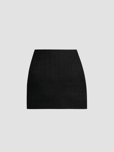 Alexander Mcqueen Women's Molded Wool-mohair Mini Skirt In Black